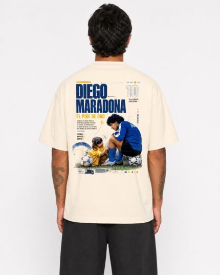 Camiseta Diego Maradona El Pibe e a Flor Oversize