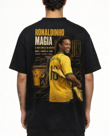 Camiseta Ronaldinho Magia 10 Oversize