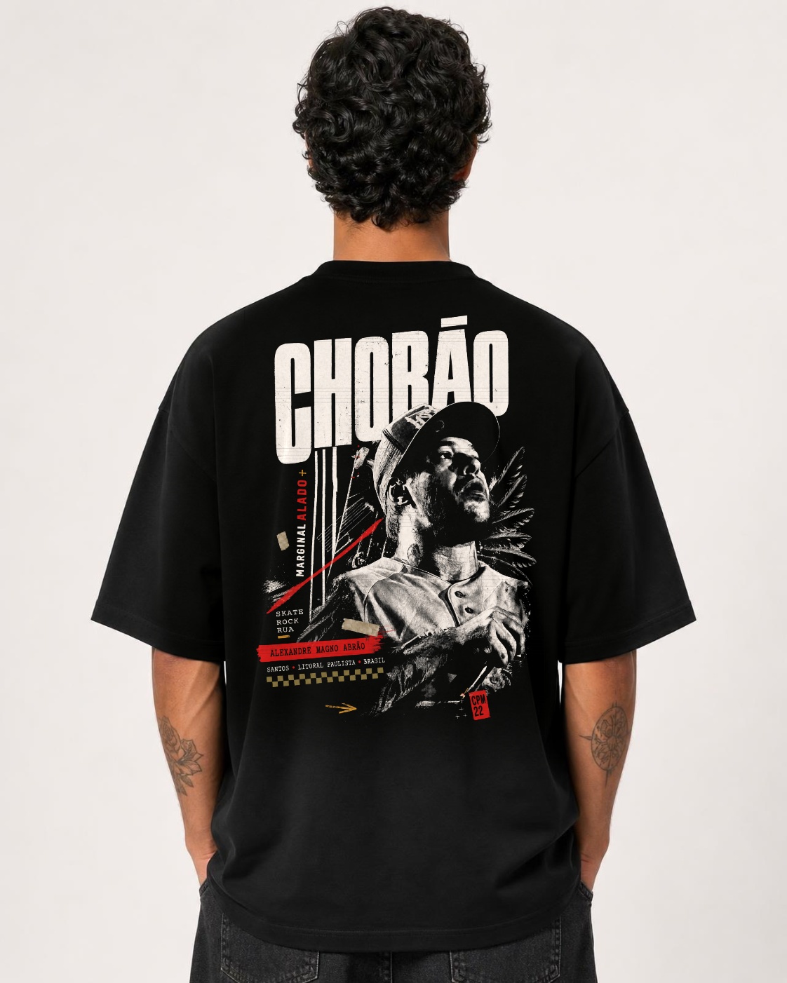 Camiseta Chorão Marginal Alado Oversize