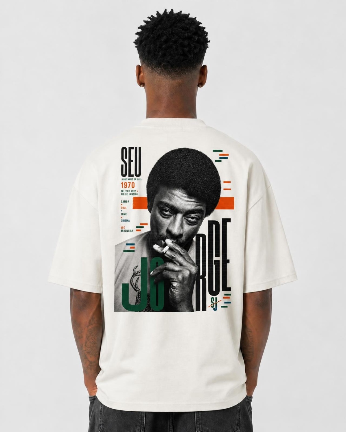 Camiseta Seu Jorge Voz Brasileira Oversize