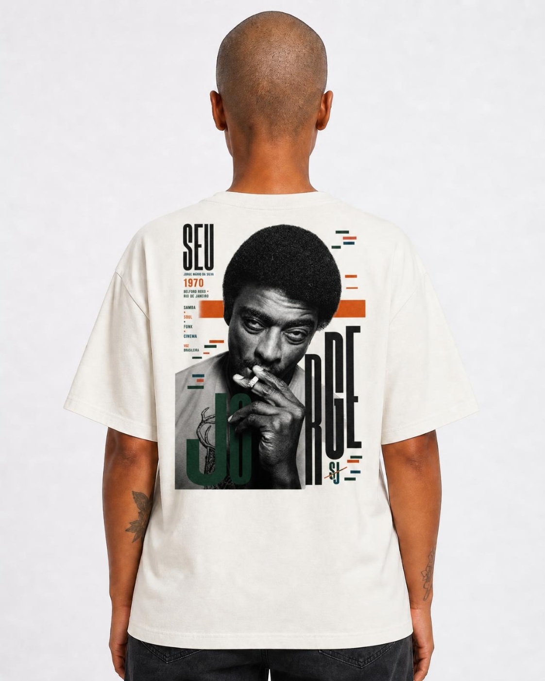 Camiseta Seu Jorge Voz Brasileira — costas