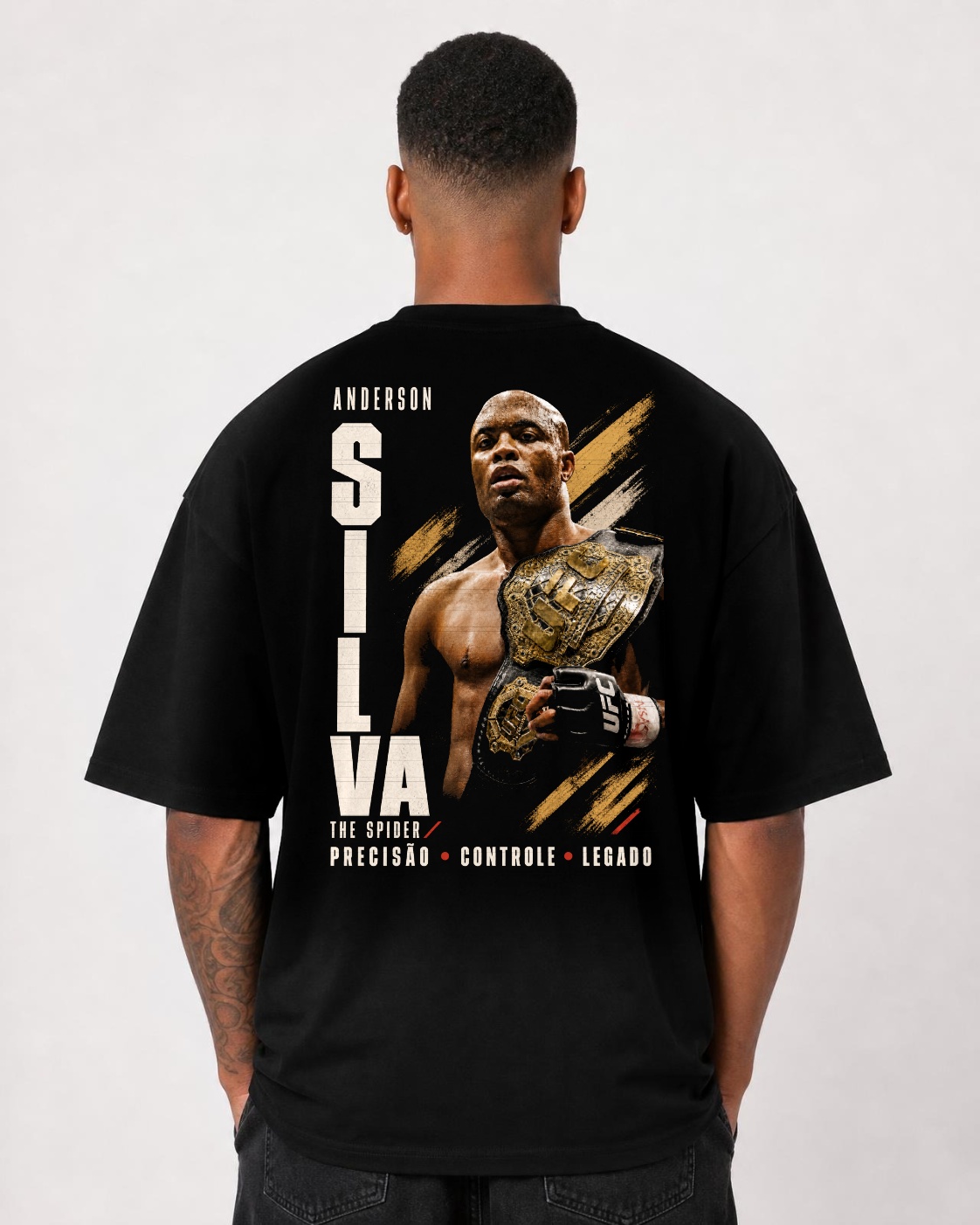 Camiseta Anderson Silva Precisão, Controle e Legado Oversize