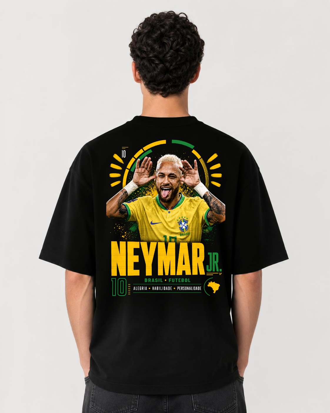 Camiseta Neymar Jr. Alegria, Habilidade e Personalidade Oversize