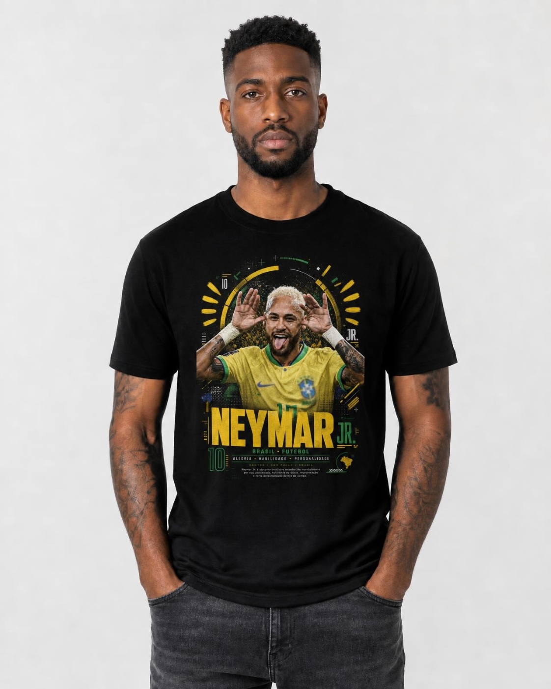 Camiseta Neymar Jr. Alegria, Habilidade e Personalidade