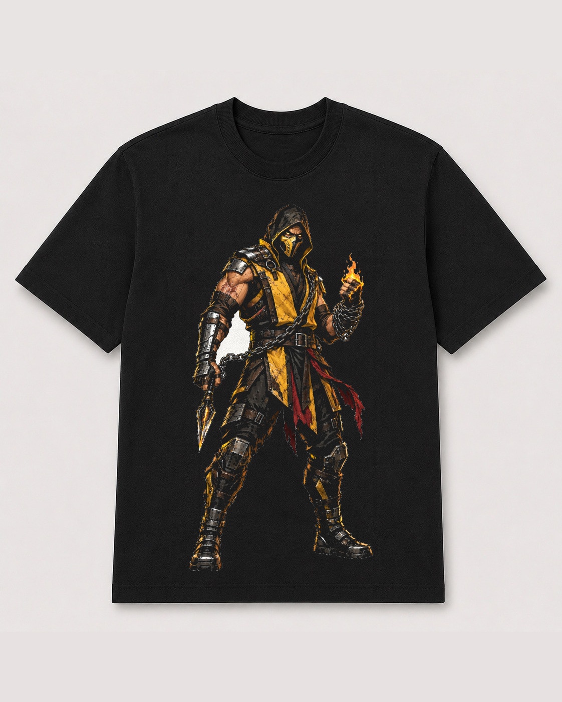 Camiseta Scorpion Chamas da Vingança — masculina de frente