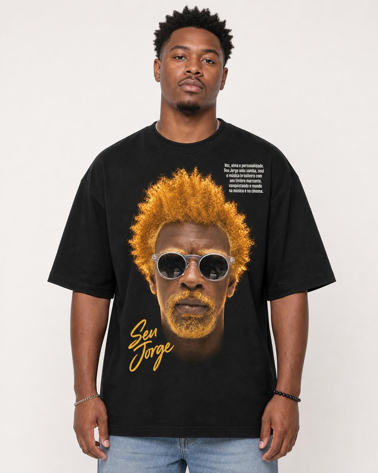 Camiseta Seu Jorge — Voz, Alma e Personalidade