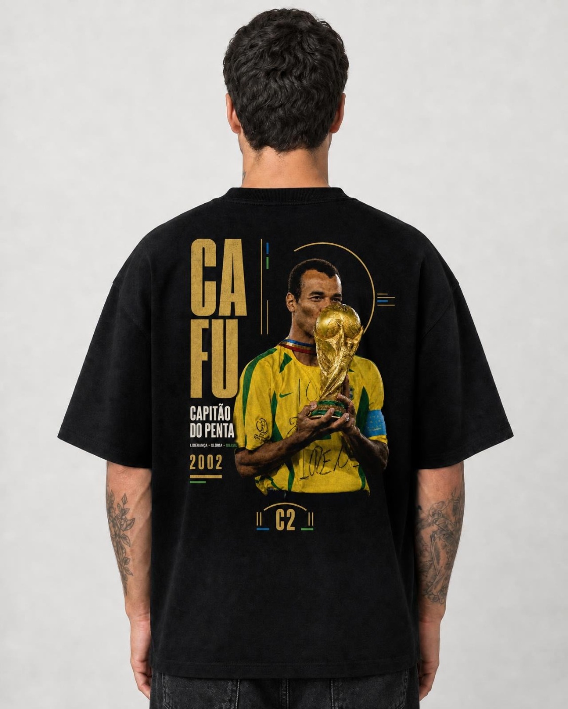 Camiseta Cafu Capitão do Penta 2002 Oversize