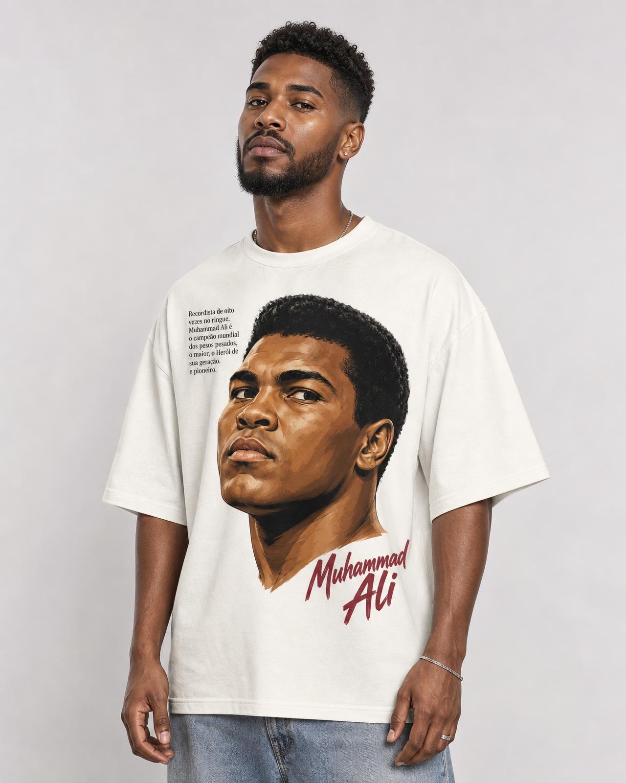 Camiseta Muhammad Ali: Grandeza, Voz e Coragem