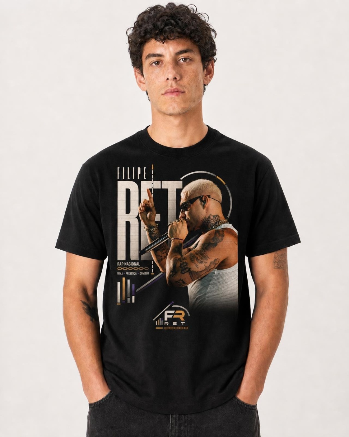 Camiseta Filipe Ret Rima Presenca Dominio Regular