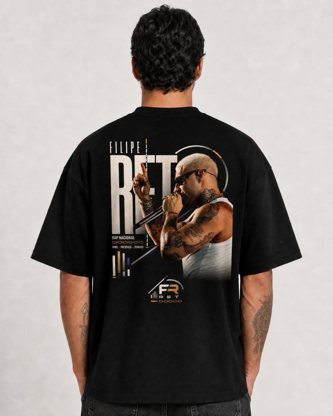 Camiseta Filipe Ret Rima Presença Domínio Oversize