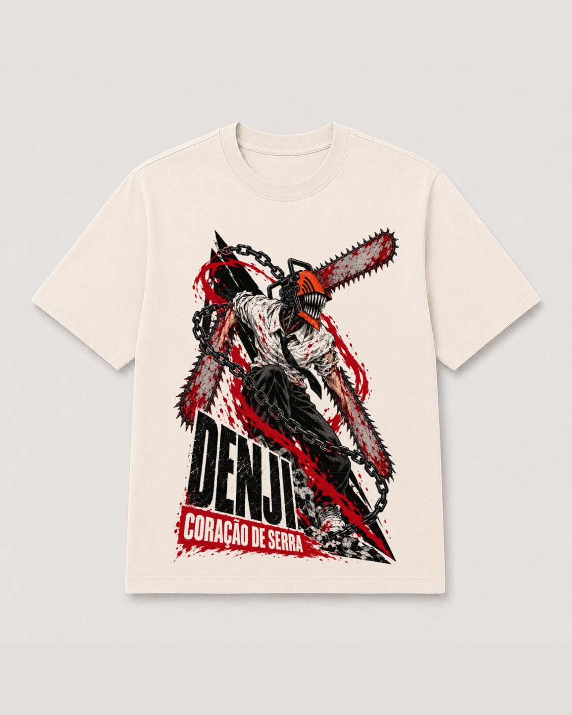 Camiseta Denji Coração de Serra — masculina de frente