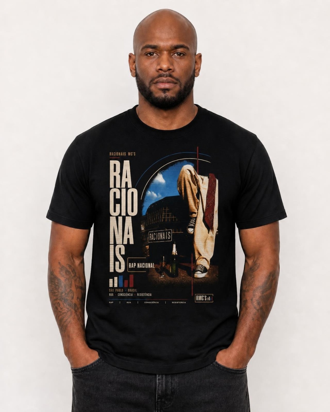 Camiseta Camiseta Racionais Luxo Periférico (3) Regular
