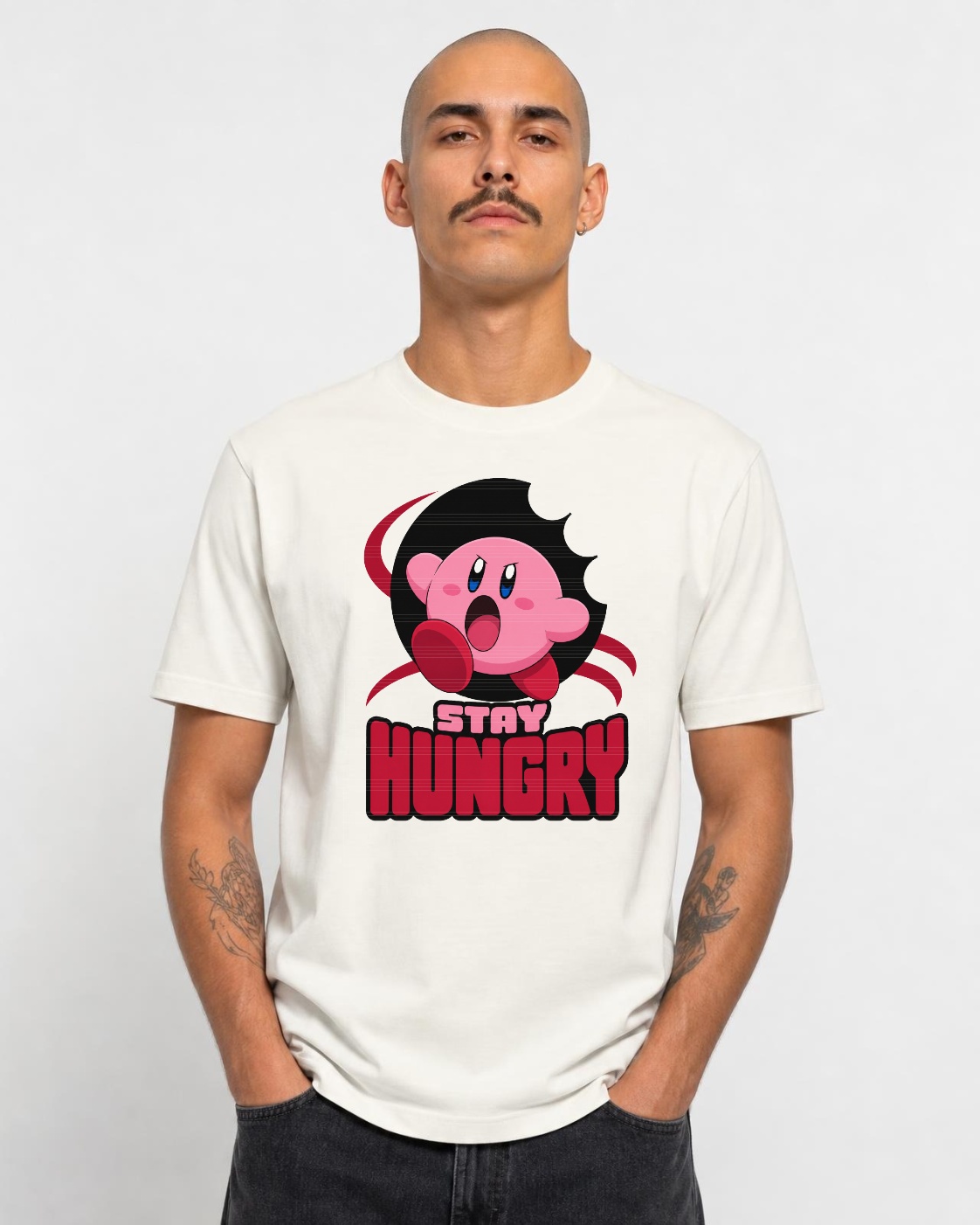 Camiseta Kirby Stay Hungry Tradicional