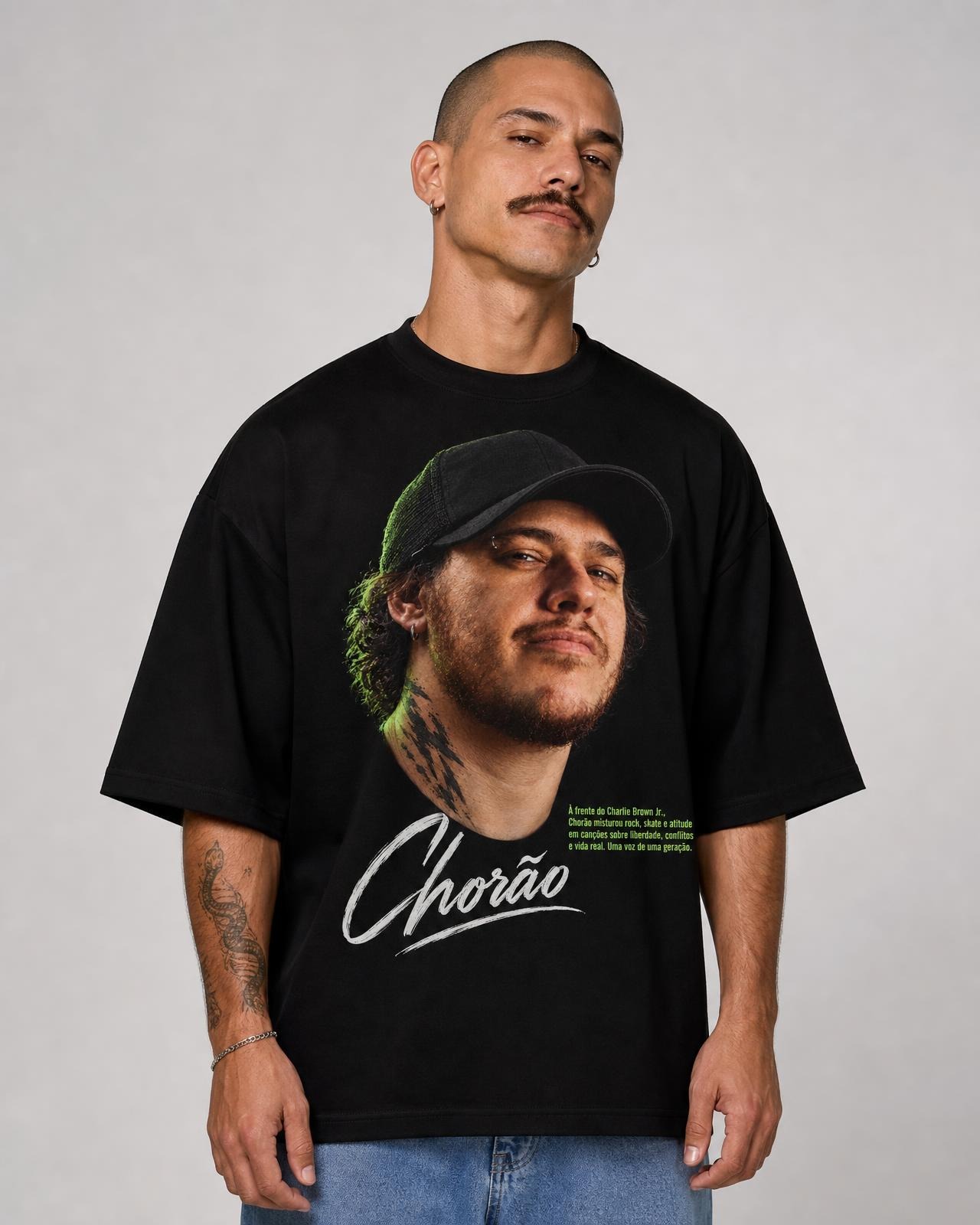 Camiseta Chorão — Rock, Skate e Atitude
